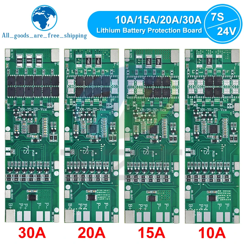 1/3PCS BMS 7S 24V 10A 15A 20A 30A Li-ion 18650 Battery Charge Board With Balance Function Short Circuit / Temperature Protection - Image 4