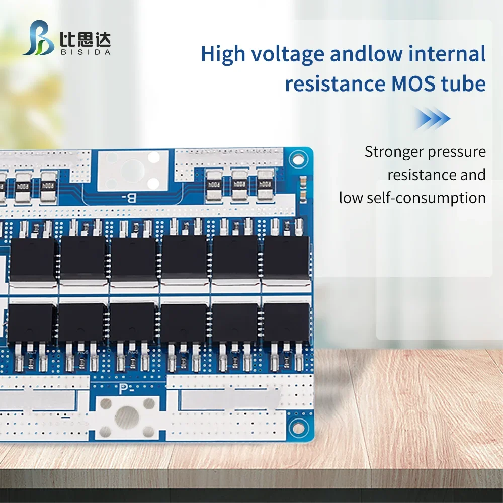 16S BMS 60V 20A/30A/50A/100A Lithium PCB Protection Board with Balance Wire and NTC, Common Port, Ten Protection Functions - Image 4