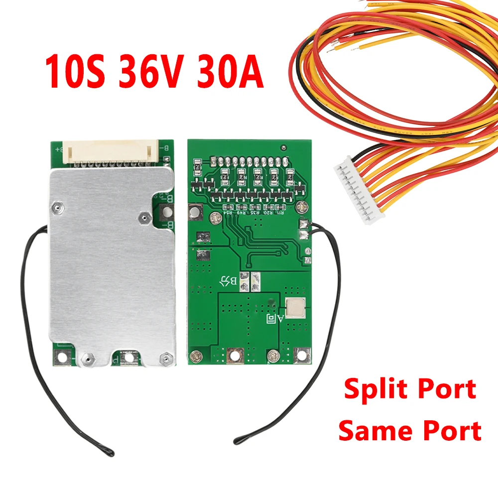 BMS 10S 36V 30A Lithium Battery Charge Board PCB 18650 Battery Balanced Protection Board Li-ion Cell Balancer for Electric Car