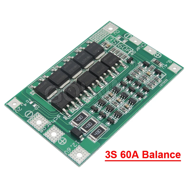 3S 6A 8A 10A 20A 25A 30A 40A 60A Li ion Lithium Battery 18650 Charger PCB BMS Protection Board For Drill Motor Lipo Cell Module - Image 2
