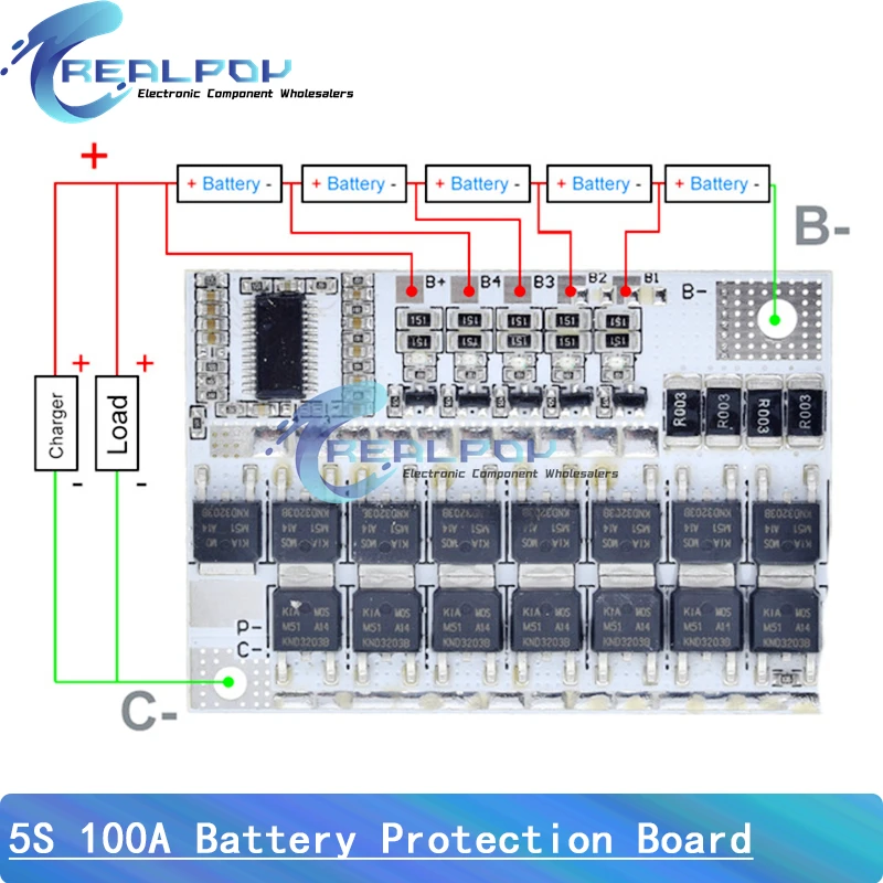 3S 4S 5S 3.2V 3.7V BMS 12V 16.8 21V 100A Li-ion LMO Ternary Lithium Battery Protection Circuit Board Li-POLYMER Balance Charging - Image 3