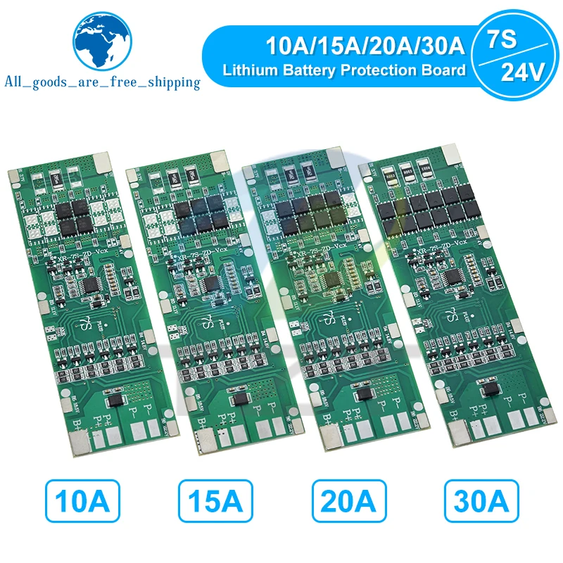 1/3PCS BMS 7S 24V 10A 15A 20A 30A Li-ion 18650 Battery Charge Board With Balance Function Short Circuit / Temperature Protection - Image 6