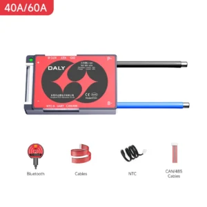 Daly BMS 3S 4S 12V 6S 7S 8S 24V 10S 12S 36V13S 14S 15S 16S 48V Bluetooth BMS 40A 60A Lifepo4 Li-Ion 3.2V 3.7V Smart BMS
