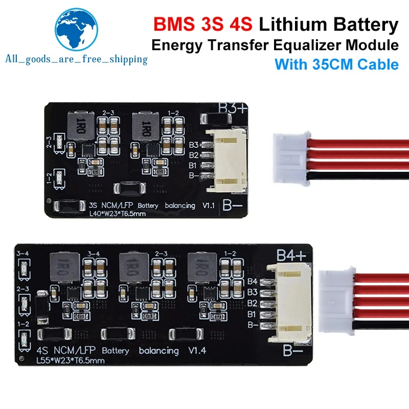 TZT BMS 3S 4S Active Balancer Board 1.2A Lifepo4 Lipo Li-ion Lithium Battery Energy Transfer Equalizer Module Inductive Version - Image 3