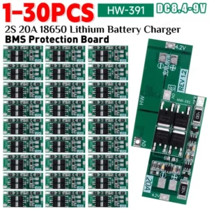1-30PCS HW-391 2S 20A 7.4V 8.4V 18650 BMS Module 18650 Lithium Battery Charger Protection Board Standard/Balance Module for DIY