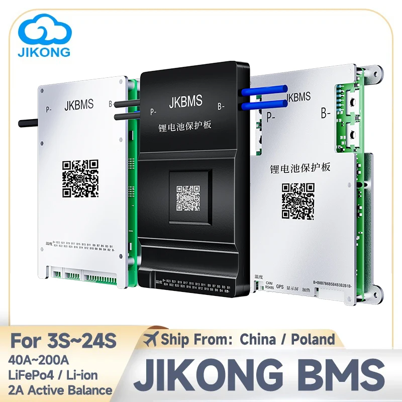 JIKONG Bms JK Smart Bms 4S 8S 12S 13S 14S 16S 17S 20S 24S Active Balance Bms 40A 60A 80A 100A 150A 200A 300A Lifepo4 Li-Ion Lto