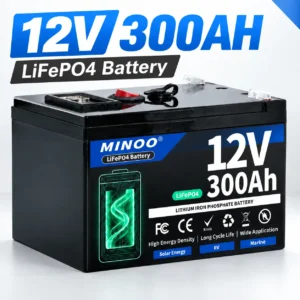 BMS Built-in Lithium Battery LiFePO4 12V 300AH 12V 200AH Battery Free Charger 12V Lithium Battery Built-In 300A BMS 6000+ Cycle For Solar RV Marine Energy