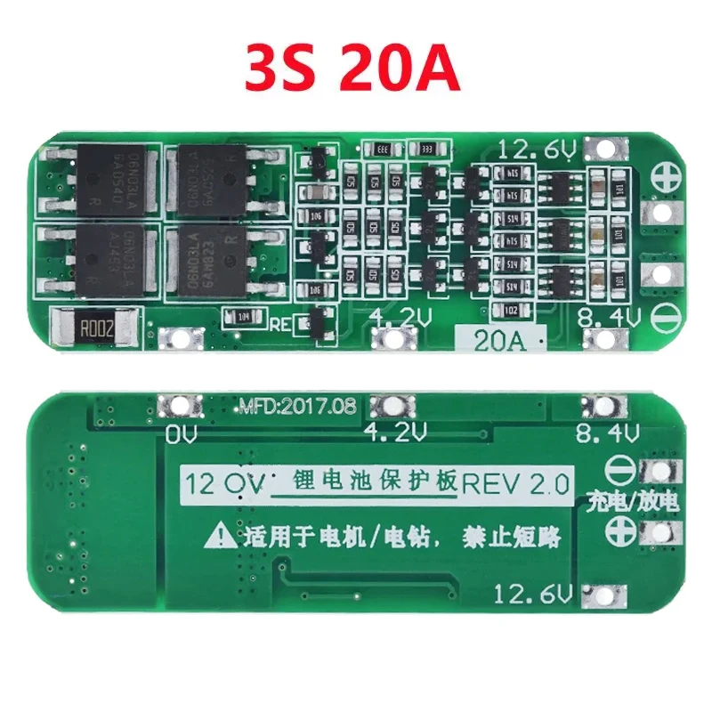 1/3pcs BMS 3S 20A Li-ion Lithium Battery 18650 Charger PCB BMS Protection Board For Drill Motor 12.6V Lipo Cell Module - Image 3