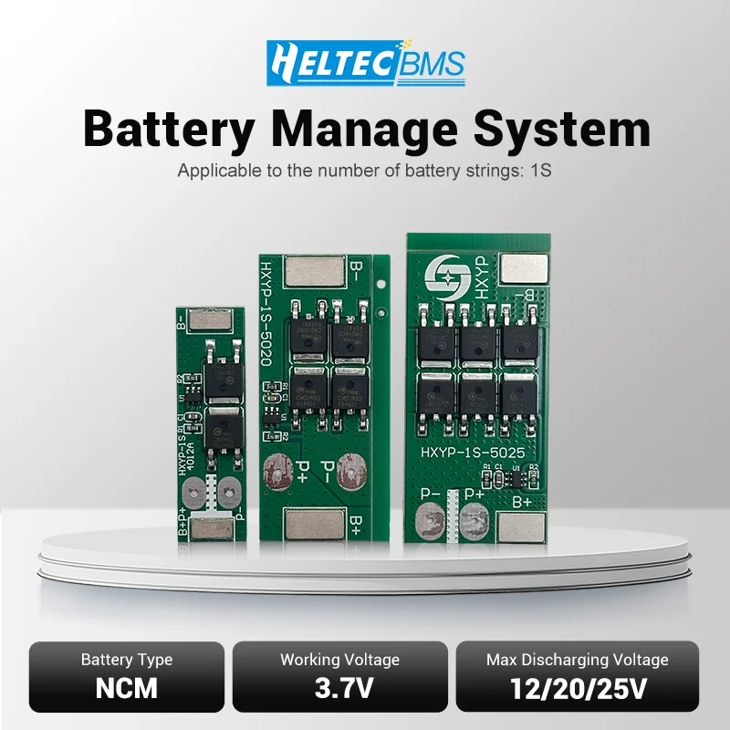BMS 1S 12A 20A 25A 3.7V Lithium Battery Protection Board 18650 4.2V Charging Voltage/Short Circuit/Overcharge Prevention