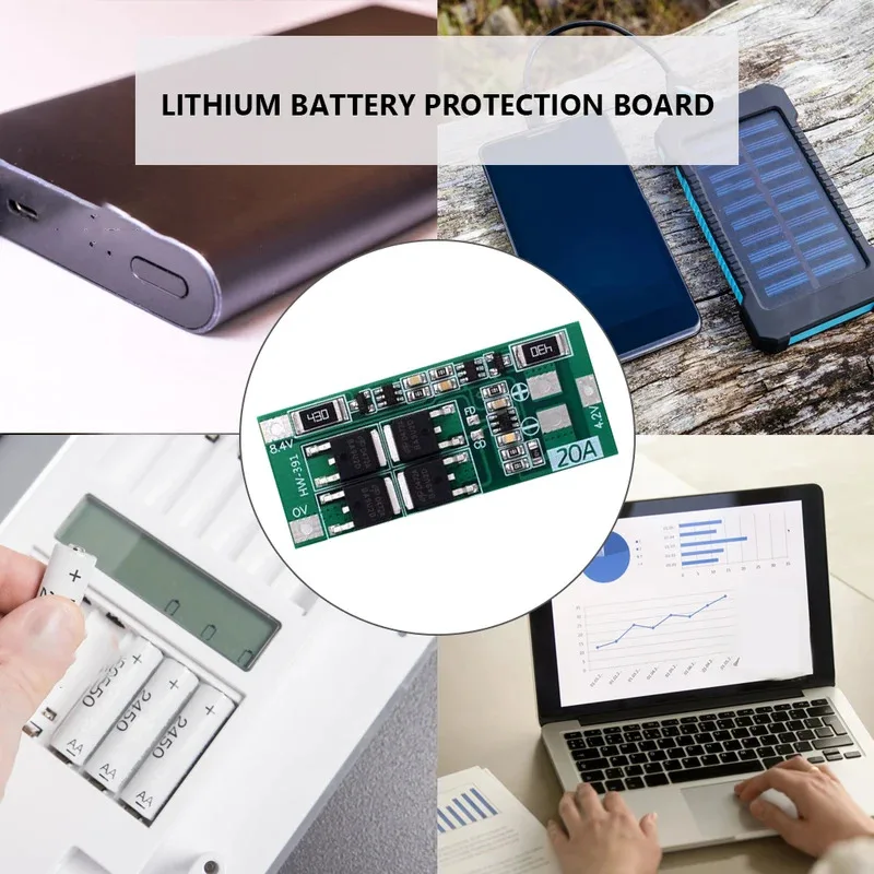 1-30PCS HW-391 2S 20A 7.4V 8.4V 18650 BMS Module 18650 Lithium Battery Charger Protection Board Standard/Balance Module for DIY - Image 6