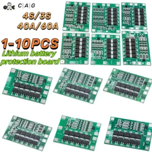 Li-ion Lithium Battery Charger Protection Board 3S 4S 40A 60A 18650 BMS For Drill Motor 11.1V 12.6V/14.8V 16.8V Enhance/Balance