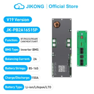 JIKONG BMS V19 JK-PB2A16S15P 24V 48V 8S/16S 150A LiFePo4 Li-Ion Battery Household Energy BMS Active Balancer 2A