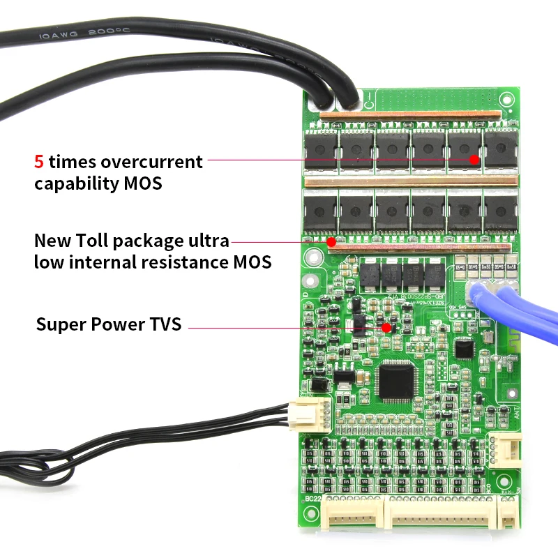 BMS JBD Smart Lifepo4 BMS 6S 8S 12S 13S 14S 16S 20S 21S 22S Uart Built-in BT 40A 100A 24V 36V 48V 60V For E-bike Li-ion Battery - Image 2