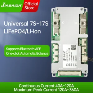 JBD OH17SA01 7S-17S 8S 24V 9S 10S 11S 13S 14S 36V 15S 16S 48V 40A-120A Smart BMS LiFePO4 Li-ion with UART RS485 CAN JR EDI