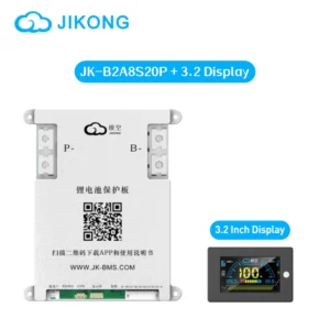 JIKONG Smart BMS JK-B2A8S20P+3.2inch LCD Display 4S-8S Lifepo4 Li-Ion Lto Battery 12V/24V Current 2A Active Balanced BMS 200A