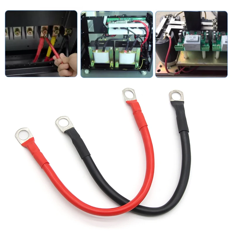 Battery Inverter Cable 20 ~ 100CM RV Pure Coppe Battery Inverter Cable Set 8 6 4AWG With M8 Lug PVC Insulated For Solar System UPS Car Connection Wire - Image 6