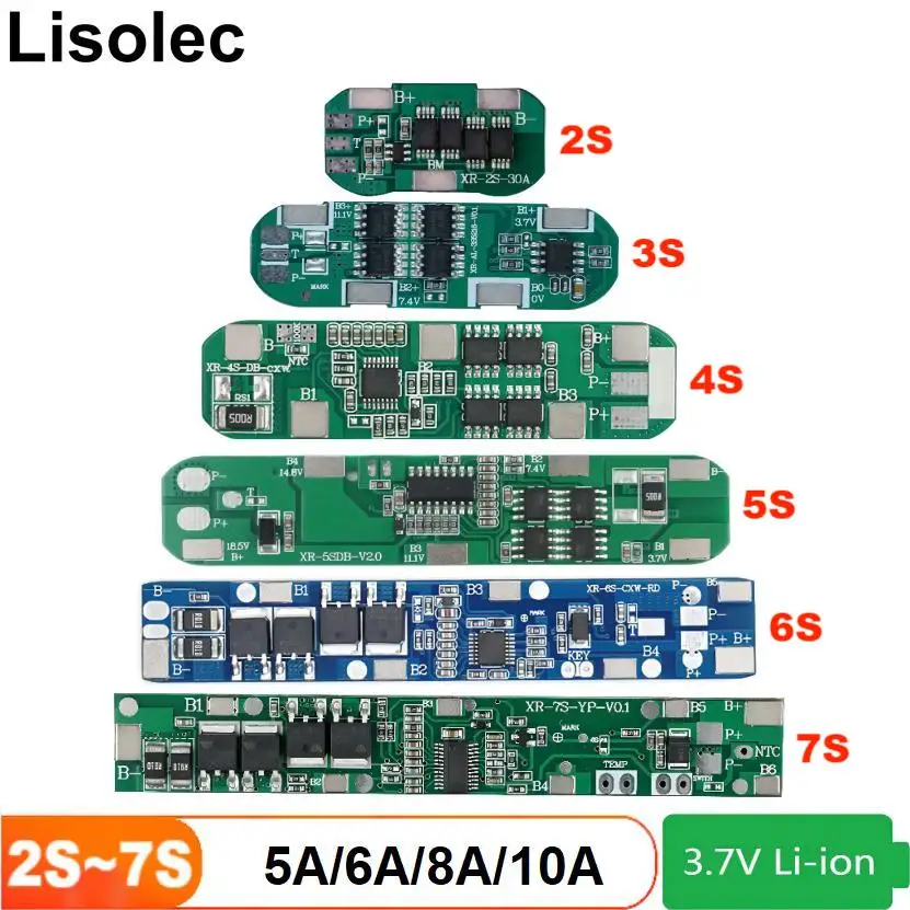 2S 3S 4S 5S 6S 7S 18650 BMS Charging Board Protect Plates 7.4V 12V 18V 24V Li-ion Lithium Battery Protection Circuit Module