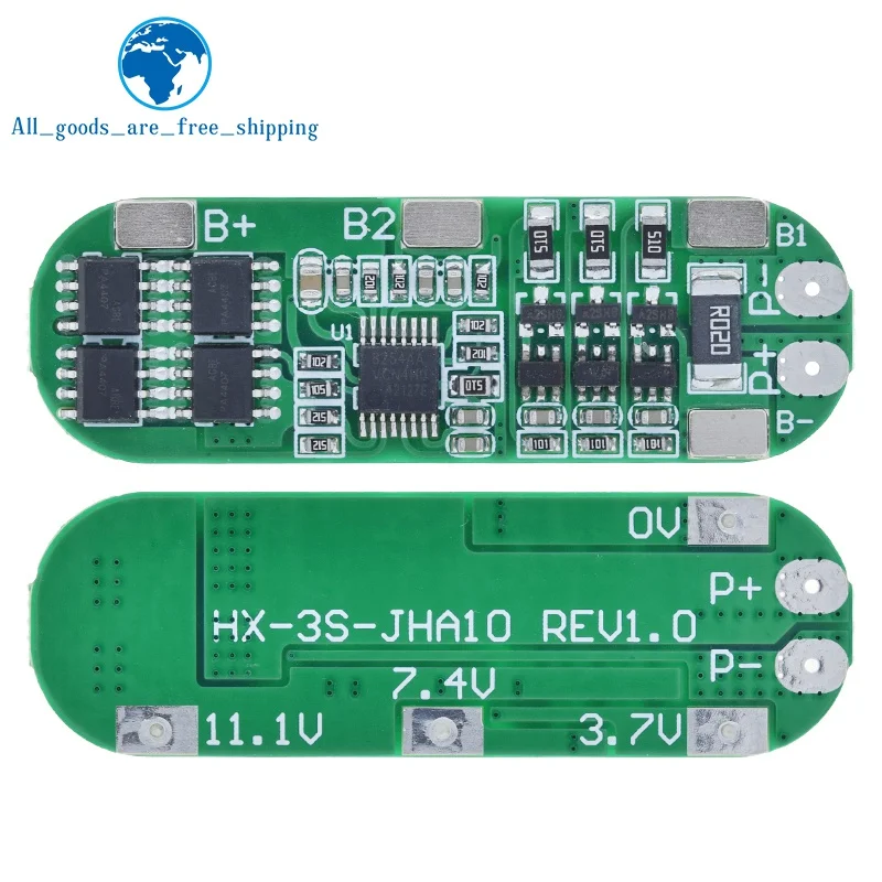 1/5pcs 3S 10A 12V Lithium Battery Charger Protection Board For 18650 Li-ion Battery Cell Charging BMS 11.1V 12.6V With Balanced - Image 6