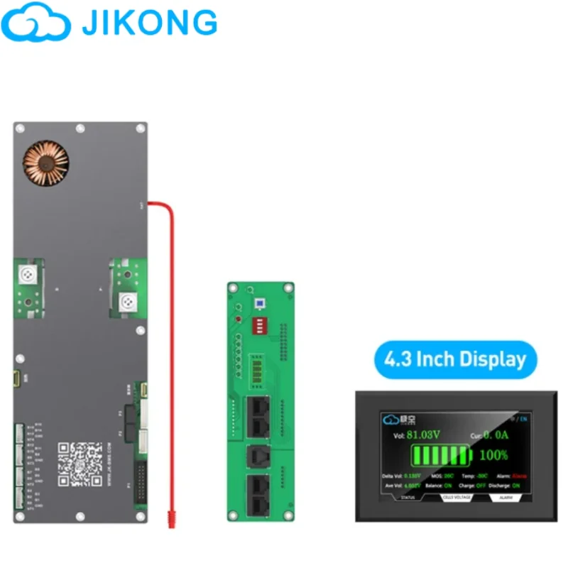 JK Inverter BMS JK-PB2A16S20P 200A 4.3LCD for Lifepo4 Li-ion LTO 8S-16S 24V 48V 60V JIKONG Energy Storage BMS Active Balance 2A